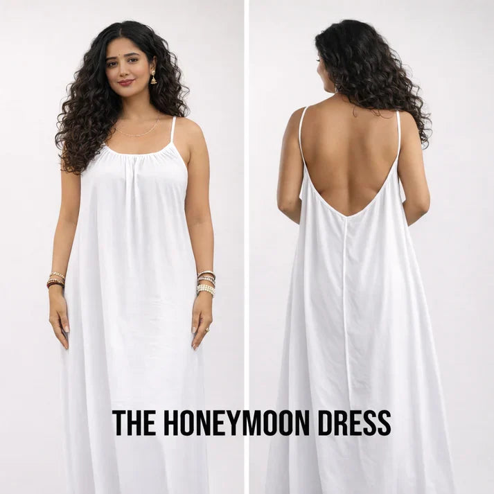 HONEYMOON BACKLESS CAMI DRESS