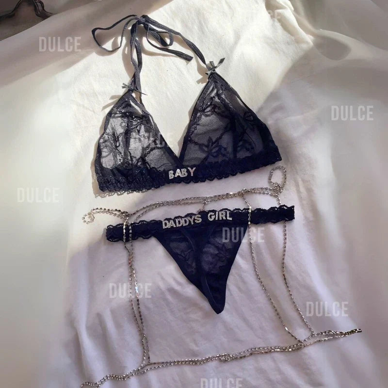 Personalized Strass Set (+ Strass Garter Belt)