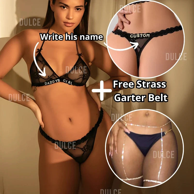 Personalized Strass Set (+ Strass Garter Belt)